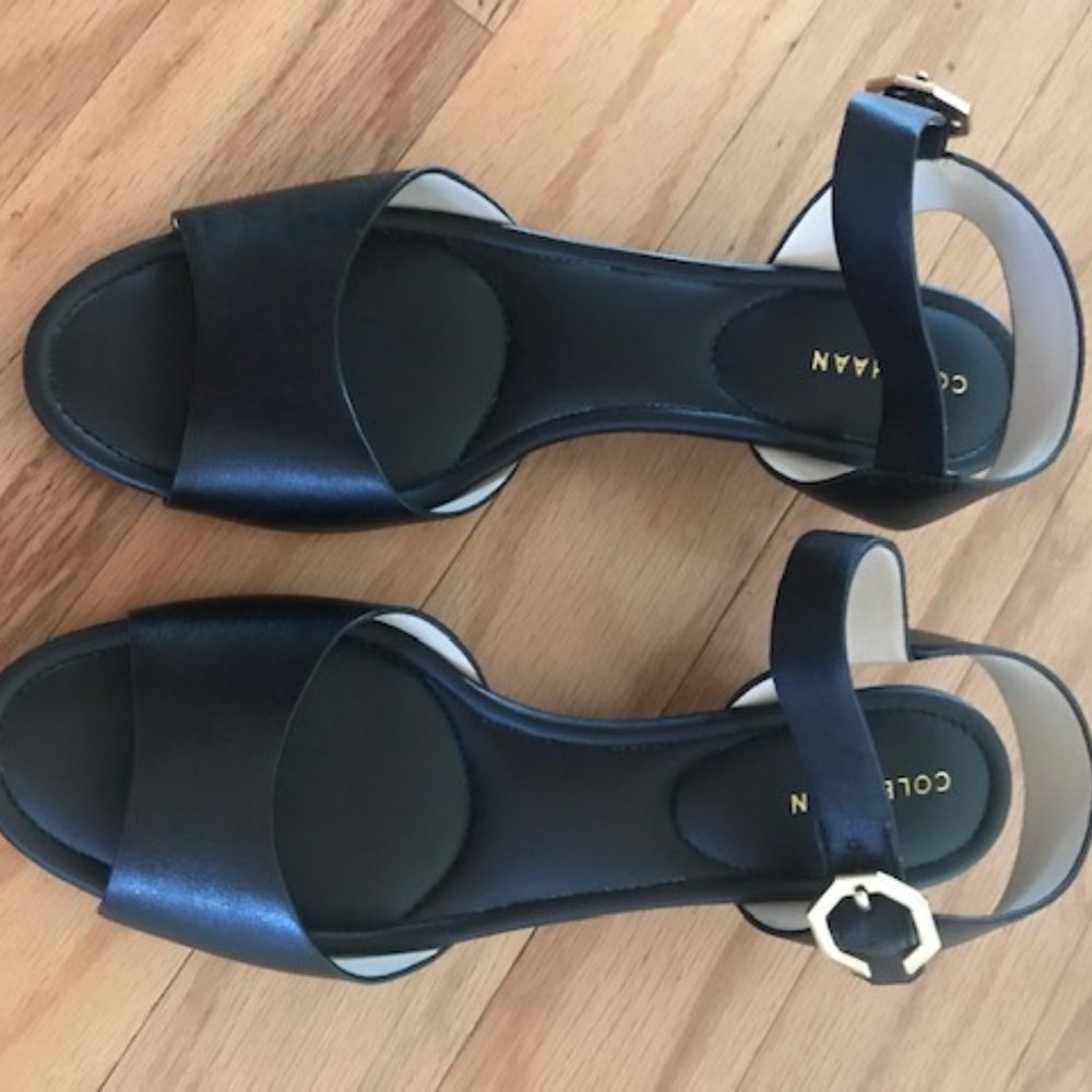 Cole Haan Evette Grand Wedge Sandals, Size 9.5, Black